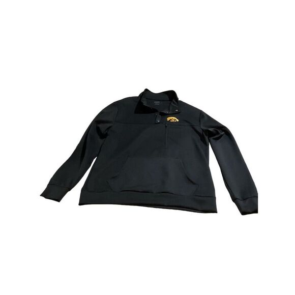 Iowa Hawkeyes Men's L Black Quarter-Zip Pullover Top​ - Picture 1 of 5